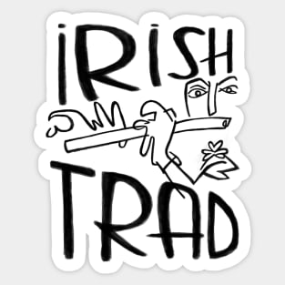 Irish Music, Irish Trad, Flute Player Sticker